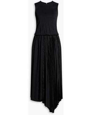 Jil Sander Crepe And Satin Maxi Dress - Black