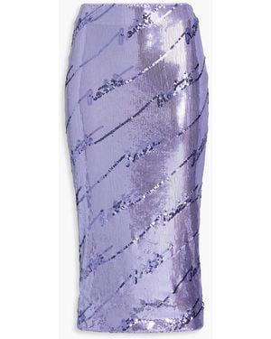 ROTATE BIRGER CHRISTENSEN Sequinned Midi Skirt - Purple