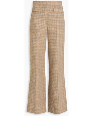 Sandro Metallic Tweed Wide-leg Trousers - Natural