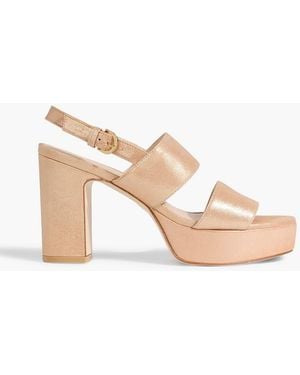 Stuart Weitzman Sandalen "shi" aus veloursleder in metallic-optik - Pink