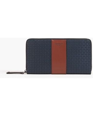 Serapian Coated-Canvas And Leather Continental Wallet - Blue