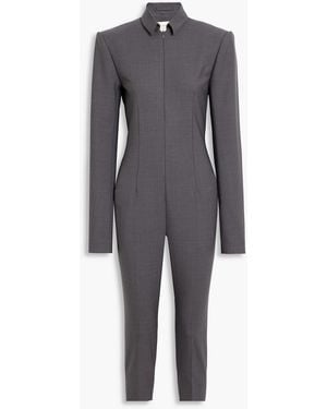 Sportmax Ardenne Cropped Woven Jumpsuit - Gray