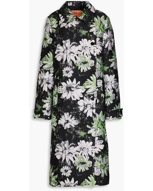 Stine Goya Wessi Double-breasted Metallic Brocade Coat - Black