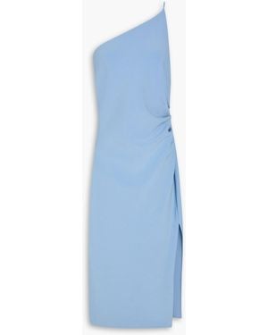 Bec & Bridge Nala One-Shoulder Ruched Stretch-Crepe Midi Dress - Blue