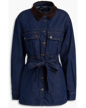 Veronica Beard Mikaela Corduroy-trimmed Denim Jacket - Blue