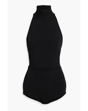 Max Mara Apogeo Open-Back Stretch-Knit Bodysuit - Black