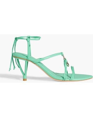 Aje. Leda Embellished Leather Sandals - Green