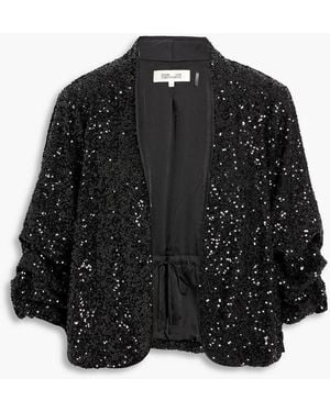 Diane von Furstenberg Laredo Sequined Mesh Jacket - Black