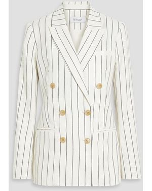 10 Crosby Derek Lam Walter Double-breasted Pinstriped Linen And Cotton-blend Blazer - Natural