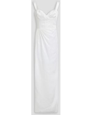 Marchesa Drapiertes maxikleid aus satin - Weiß