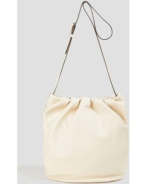 STAUD Valentina Leather Bucket Bag - Natural