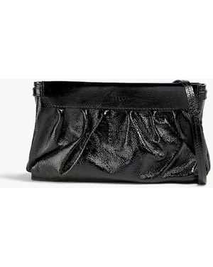 Isabel Marant Luz Patent-leather Clutch - Black
