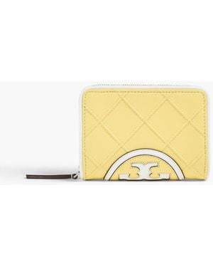 Tory Burch Portemonnaie "fleming" aus gestepptem leder - Gelb