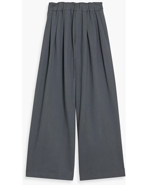 Dries Van Noten Pleated French Cotton-Terry Sweatpants - Gray