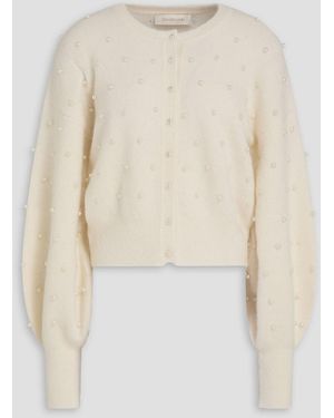 Zimmermann Faux Pearl-Embellished Alpaca-Blend Cardigan - White