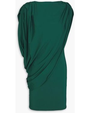 Maygel Coronel Ricaurte Gathered Stretch-Jersey Mini Dress - Green