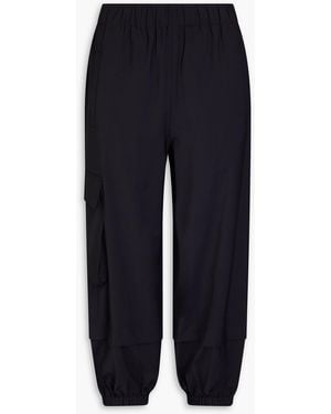 Tibi Cropped Woven Track Trousers - Blue