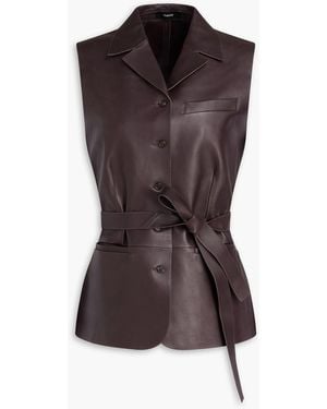 Theory Leather Vest - Brown