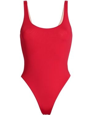 Skin Reversible Open-back Swimsuit Red