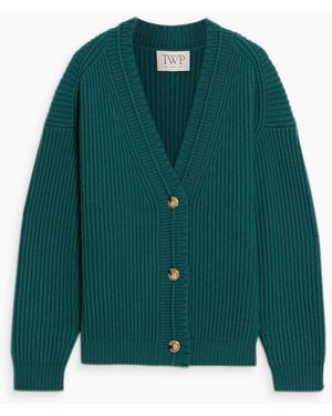 Twp Ribbed Cashmere Cardigan - Green