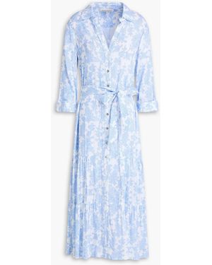 Heidi Klein Paisley-Print Poplin Midi Shirt Dress - Blue