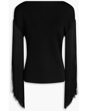 Altuzarra Fringed Stretch-Knit Top - Black