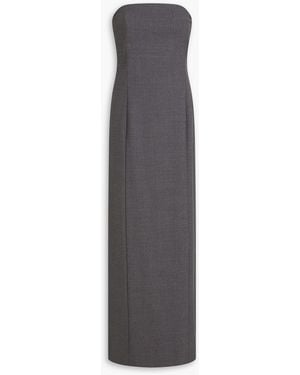 Loulou de Saison Shilo Strapless Wool-Blend Twill Maxi Dress - Grey
