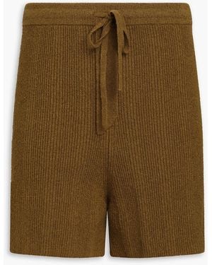Nanushka Bronte Cotton-blend Chenille Drawstring Shorts - Green