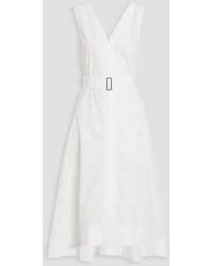 3.1 Phillip Lim Belted Cotton-Blend Poplin Midi Dress - White