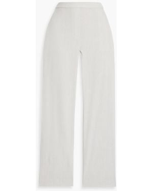 Theory Treeca Cropped Linen-Blend Slim-Leg Pants - White