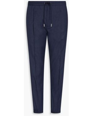 Dior Tapered Wool Drawstring Trousers - Blue