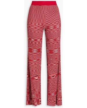 Missoni Space-dyed Ribbed Silk Fla Pants - Red