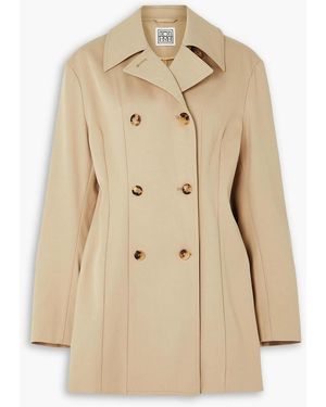 TOTEME Double-breasted Cotton-gabardine Jacket - Natural