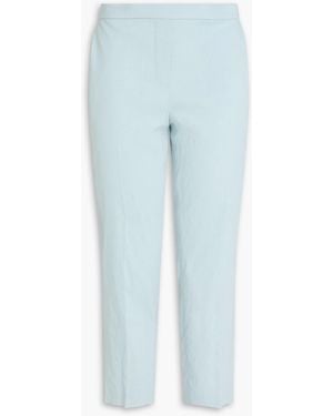 Theory Treeca Linen-blend Capri Trousers - Blue