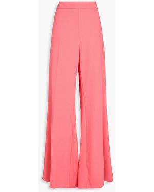 Carolina Herrera Wool-Blend Crepe Wide-Leg Trousers - Pink