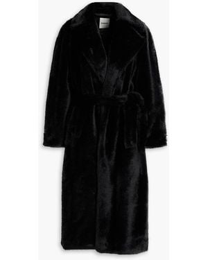 Sandro Faux Fur Coat - Black