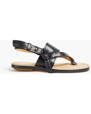 Victoria Beckham Leather Slingback Sandals - Black