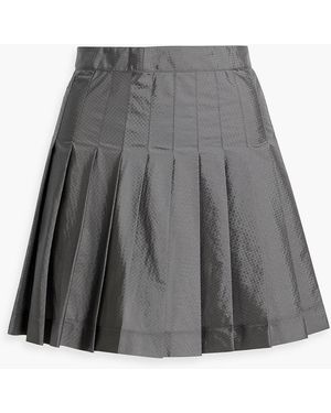 Thom Browne Pleated Ripstop Mini Skirt - Gray