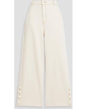 Jonathan Simkhai Hyra hoch sitzende cropped jeans mit weitem bein - Natur