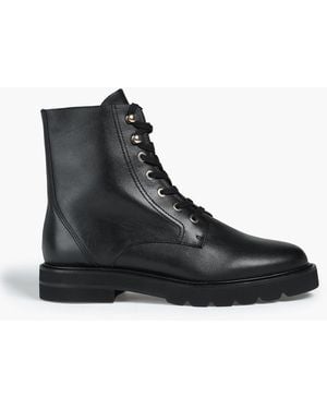 Stuart Weitzman Mila Leather Combat Boots - Black