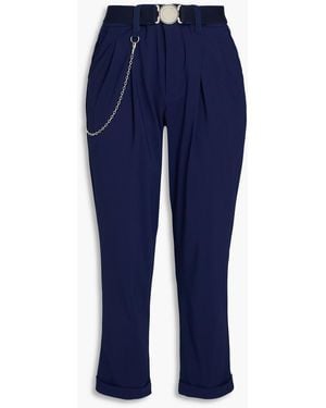 High Cropped karottenhose aus stretch-jersey mit kettenverzierung - Blau