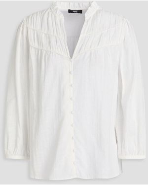 PAIGE Arlette Ruffled Cotton-Blend Blouse - White