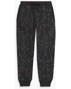 Brunello Cucinelli Printed Wool, Cashmere And Silk-Blend Track Pants - Black