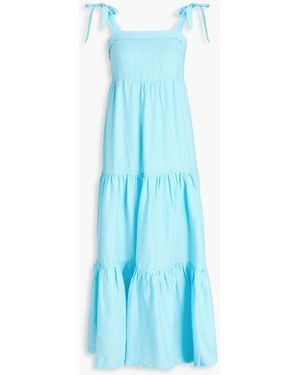Heidi Klein Tiered Linen Maxi Dress - Blue