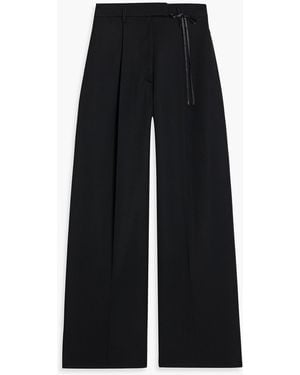 Simone Rocha Pleated Crepe Wide-Leg Pants - Black