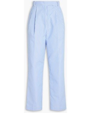 Frankie Shop Bea hose mit geradem bein aus baumwolle mit streifen und falten - Blau