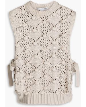 Cotton by Autumn Cashmere Pompom-Embellished Pointelle-Knit Cotton Vest - White