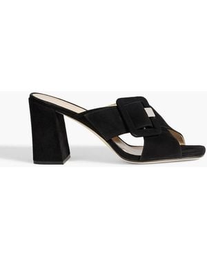 Sergio Rossi Sr Mia 80 Suede Mules - Black