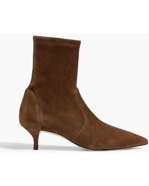 Stuart Weitzman Naomi 50 Suede Sock Boots - Brown