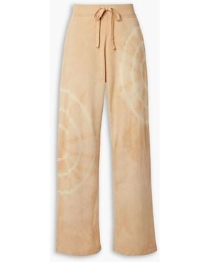 The Elder Statesman Spiral City Tie-Dyed Wool And Cashmere-Blend Track Trousers - Natural